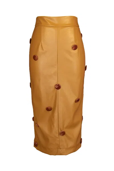 Celeni Women's Brown Dandár Skirt In Gold