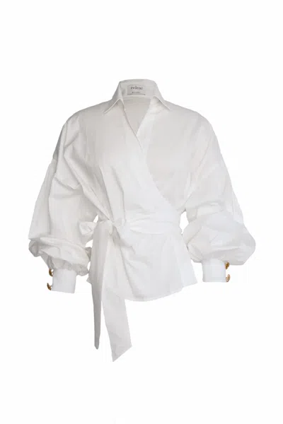 Celeni Women's Gold / White Landscape Shirt In Gold/white