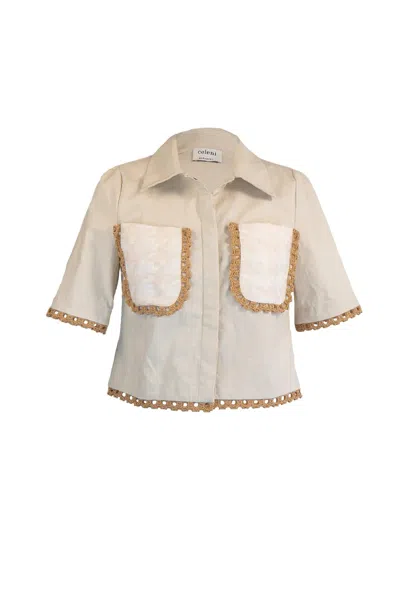 Celeni Women's Neutrals Comptonia Top