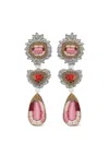 Celeste Embroidered Garnet Ruby Earrings In Multi