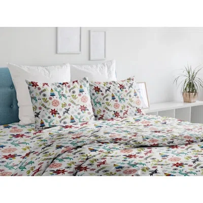 Celeste Home 190 Gsm 100% Cotton Sheet Set In Blue,green,red Geometric