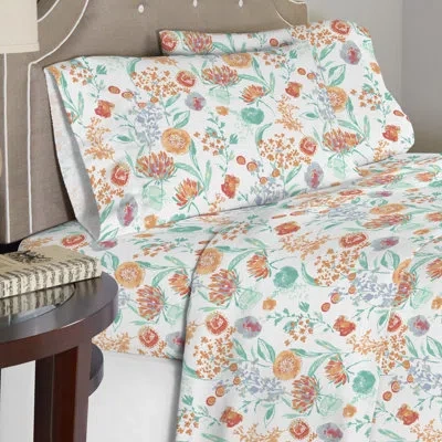 Celeste Home Gsm 100% Cotton Duvet Cover Set In Peach Blossom,green