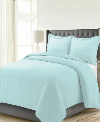 Celeste Home Luxury Weight Solid Cotton Flannel Duvet Cover Set, King/california King In Turquoise