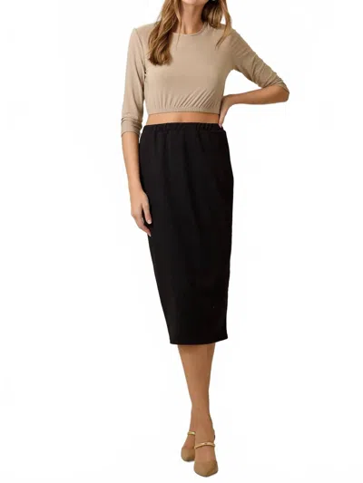 Celeste Knee Length Pencil Skirt In Black