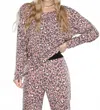 Celeste Leopard Print Oversize Knit Top In Pink In Pink