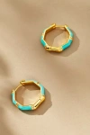 Celeste Starre Enamel Hoop Earrings In Blue