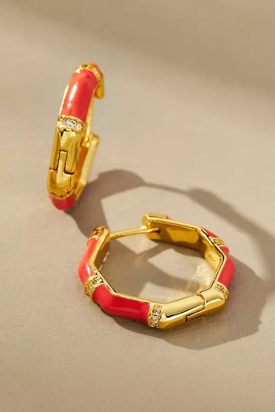 Celeste Starre Enamel Hoop Earrings In Multi