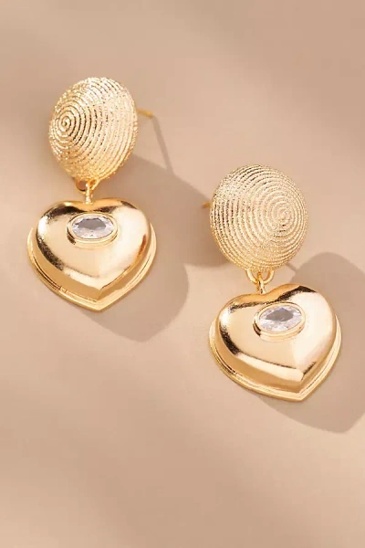 Celeste Starre Heart Drop Earrings In Gold