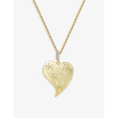 Celeste Starre Womens Gold Twinkle Heart 18ct Gold-plated Brass And Zirconia Pendant Necklace