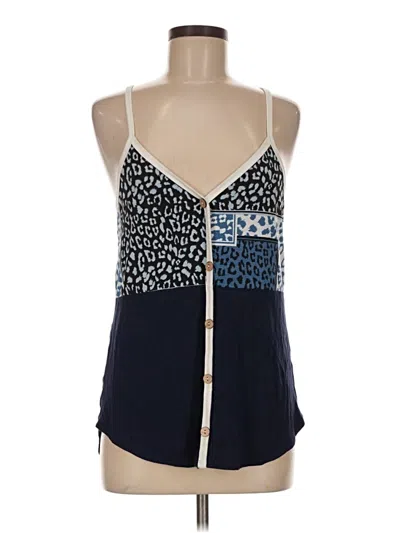 Pre-owned Celeste Tank Top Blue Halter Neckline Tops