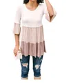 Celeste The Fanciful Flowing Top In Mocha In Brown