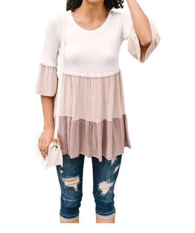Celeste The Fanciful Flowing Top In Mocha In Brown