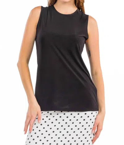 Celeste Women's Modest Wrinkle Free Layering Sleeveless Top In Black
