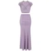 Celestine & Mae Pink / Purple Oleria Co-ord Set In Heather Lilac In Pink/purple