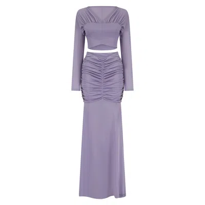 Celestine & Mae Pink / Purple Saponaria Co-ord Set In Lavender In Pink/purple