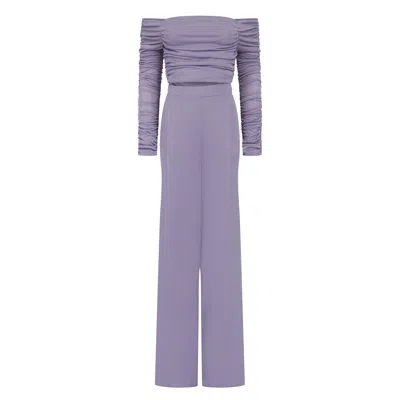 Celestine & Mae Pink / Purple Vinca Co-ord Set In Lavender In Pink/purple