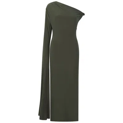 Celestine & Mae Women's Begonia Midaxi Dress In Cypress Green