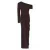 Celestine & Mae Women's Brown Anemone Midaxi Dress In Chocolate Fondant In Brown