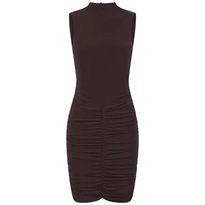 Celestine & Mae Women's Brown Ixia Mini Dress In Chocolate Fondant