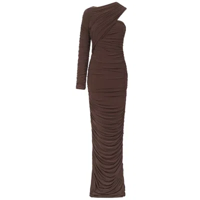 Celestine & Mae Women's Brown Lanaria Maxi Dress In Chocolate Fondant