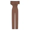 Celestine & Mae Women's Brown Muscari Jumpsuit In Woodsmoke Tan In Brown