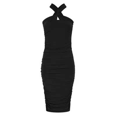 Celestine & Mae Women's Citrine Midi Dress In Navsoul Black