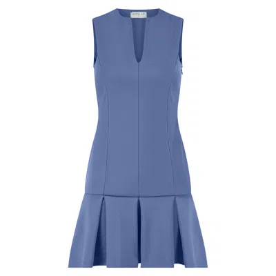 Celestine & Mae Women's Estella Pleat Mini Dress In Blue