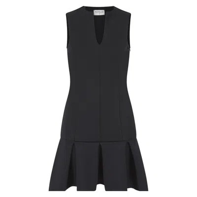 Celestine & Mae Women's Estelle Pleat Mini Dress In Black