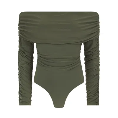 Celestine & Mae Women's Florentina Bodysuit In Cypress Green