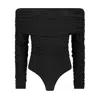 Celestine & Mae Women's Florentina Bodysuit In Navsoul Black In Black
