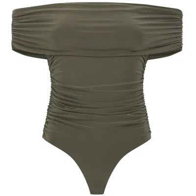 Celestine & Mae Women's Gabbro Bodysuit In Cypress Green