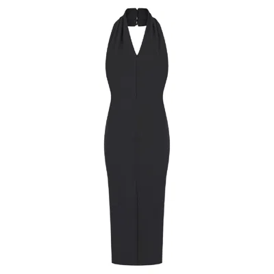 Celestine & Mae Women's Hatlerneck Midi Dress In Black