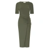 Celestine & Mae Women's Latica Midi Dress In Cypress Green In Green
