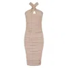 Celestine & Mae Women's Neutrals Citrine Midi Dress In Vanilla Cream In White/yellow