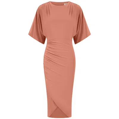 Celestine & Mae Women's Pink Leilani Wrap Midi Dress In Rose