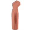 Celestine & Mae Women's Pink / Purple Flora Midi Dress In Old Rose In Pink/purple