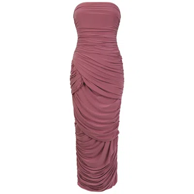 Celestine & Mae Women's Pink / Purple Meissa Midaxi Dress In Pink In Multi