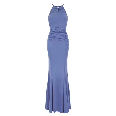 Celestine & Mae Women's Plume Maxi Dress In Denim Blue