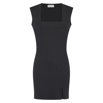 Celestine & Mae Women's Vele Square Neck Mini Dress In Black