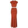 Celestine & Mae Yellow / Orange Oleria Co-ord Set In Hawaiian Sunset In Yellow/orange