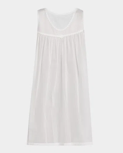 Celestine Betty Ruched Lace-trim Cotton Babydoll In White