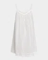 Celestine Conny-1 Ruched Lace-trim Cotton Babydoll In White