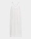 Celestine Conny-1 Ruched Lace-trim Cotton Nightgown In White