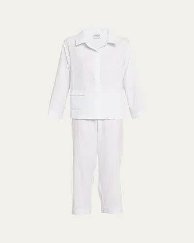 Celestine Josie-1 Striped Cotton Pajama Set In White