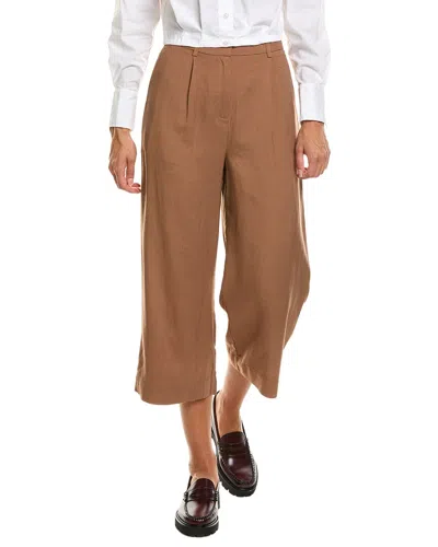 Celestine Sei Linen-blend Pant In Brown