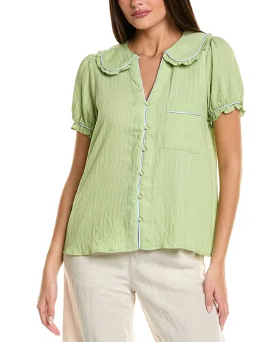 Celestine Sei Peter Pan Collar Shirt In Green