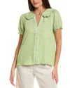 Celestine Sei Peter Pan Collar Shirt In Green