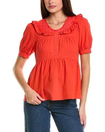 Celestine Sei Puff Sleeve Top In Red