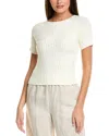 Celestine Sei Rib Sweater Top In White