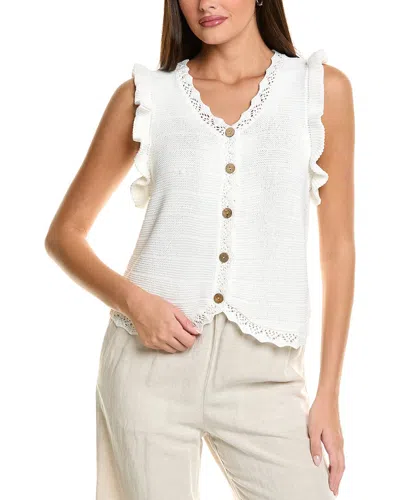Celestine Sei Scallop Trim Vest In White